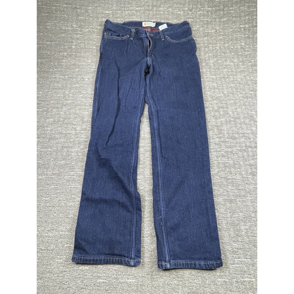 Carhartt Women's Size 12 Regular Original Fit Straight Leg Flannel Lined Jeans